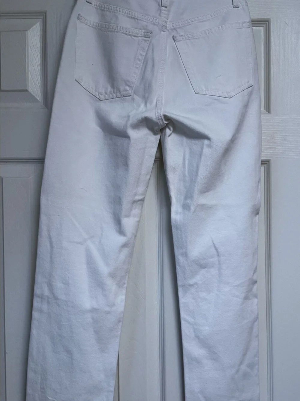Re/Done White Distressed Straight Leg High-Rise Jeans - Size 25 NWT